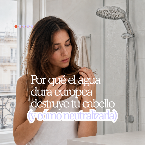 Por qué el agua dura europea destruye tu cabello (y cómo neutralizarla)